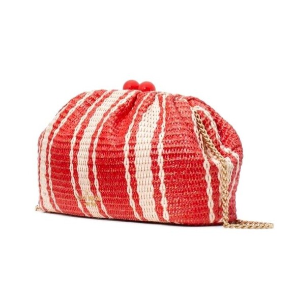 New Kate Spade Scrunchy Convertible Clutch Heirloom Straw - Picture 3 of 6